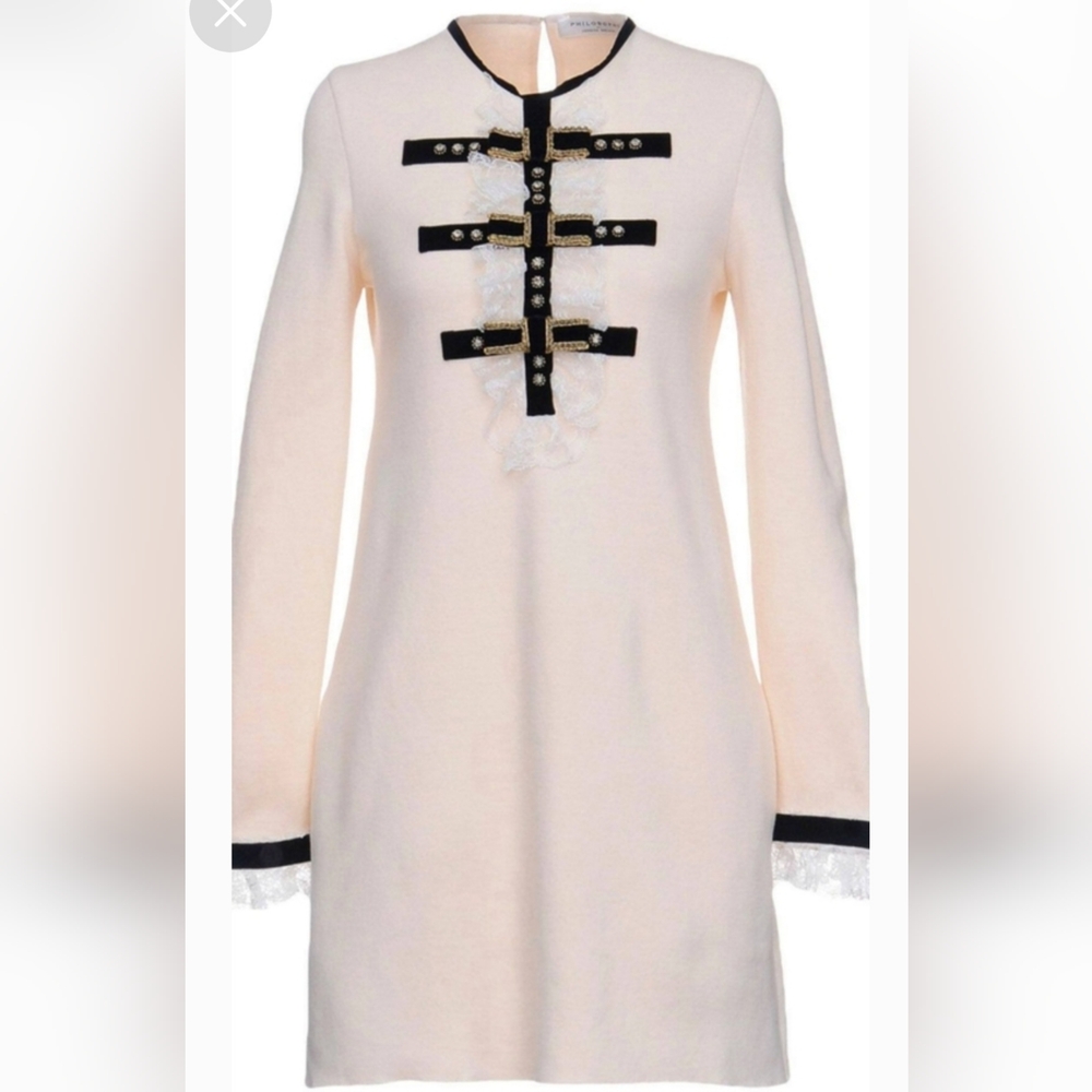 Philosophy di Lorenzo Serafini Cream and Black Mini Dress